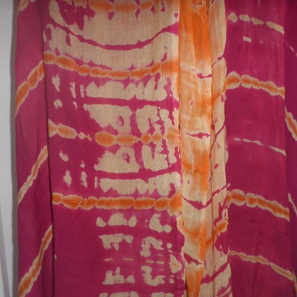Woman's 100% Viscose Large Sheer Tie Dye Print Wrap - Picture 3 of 5